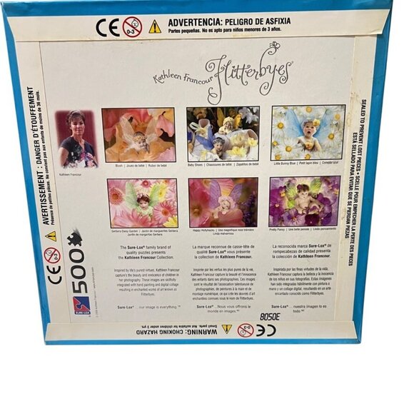 Flitterbyes 500 Piece Puzzle Gerbera Daisy Garden Kathleen Francour 2007 New - Picture 2 of 6